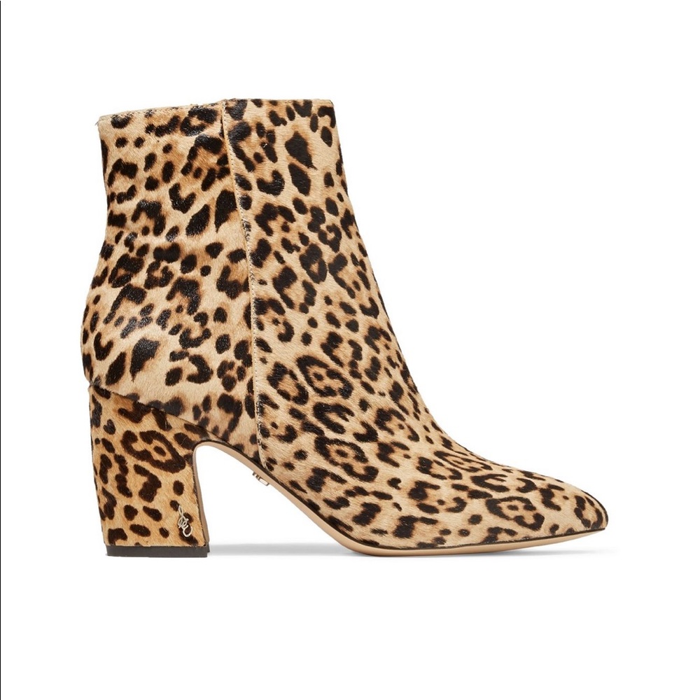 Sam Edelman Hilty Leopard-Print Cow Hair Booties